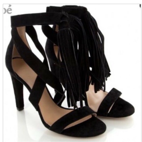 New & Authentic Chloe Black Fringe Heels- 35 - Picture 1 of 8